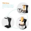FOYTOKI Men's Shaving with Black Beard Brush Stand and Acrylic Shaving Soap Bowl Non Slip Base Razor Holder for Neat Grooming and Comfortable Wet Shave Experience view 2