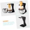 FOYTOKI Men's Shaving with Black Beard Brush Stand and Acrylic Shaving Soap Bowl Non Slip Base Razor Holder for Neat Grooming and Comfortable Wet Shave Experience view 3