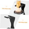 FOYTOKI Men's Shaving with Black Beard Brush Stand and Acrylic Shaving Soap Bowl Non Slip Base Razor Holder for Neat Grooming and Comfortable Wet Shave Experience view 4