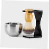 PLAFOPE Acrylic Shaving Brush Stand and Bowl for Men Beard Grooming Tool Holder with Cup for Home Barbershop Salon Organization and Brush Washing view 2