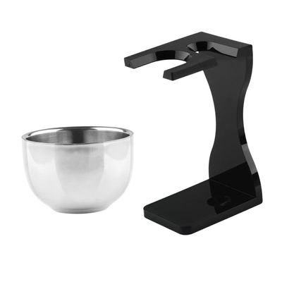 Healeved Shaving Brush Stand and Soap Bowl for Men Acrylic Beard Brush Holder with Razor Stand Portable Shaving Cup for Neat Drying and Organized Grooming Lightweight Accessory Kit