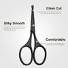 Facial Hair Scissors for Men Women - Eyebrow, Nose Hair, Beard, Eyelashes, Moustache, Ear Hair Trimming Kit, Curved and Rounded Safety Tips-2PCS Black view 2
