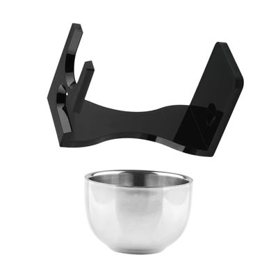 BIUDECO Shaving Brush Stand and Bowl for Men Compact Acrylic Razor Holder with Soap Cup Beard Grooming Supplies for Neat Bathroom Storage