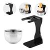 BIUDECO Shaving Brush Stand and Bowl for Men Compact Acrylic Razor Holder with Soap Cup Beard Grooming Supplies for Neat Bathroom Storage view 2