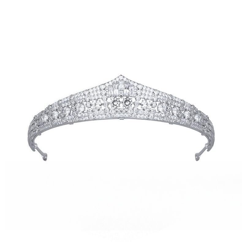 14K Gold Luxury Moissanite Bridal Crown, Grand European-Style Hair Accessory and Headpiece for Women, Ultimate Gift for Bride, Wedding Celebrations or Festive Occasions (Style 3)