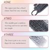 Boho Goddess Box Braid Ponytail 24 Inch Wrap Around Elastic Tie Ponytail Extension for Black Women Daily Wear Natural Black Wavy Ends Protective Style (T1B-Gray#, 24 inch) view 4