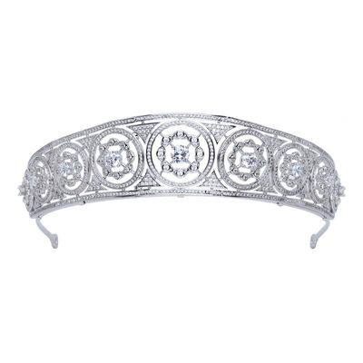 14K Gold Luxury Moissanite Bridal Crown, Grand European-Style Hair Accessory and Headpiece for Women, Ultimate Gift for Bride, Wedding Celebrations or Festive Occasions (Style 4)
