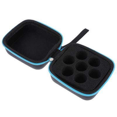 ETHZZLE Essential Oil Bottle Holder Organizer Case with Lanyard Portable Blue Storage Bag for Travel Display and Safe Transport of Aromatherapy Bottles