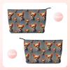 BESCHOC Makeup Bag Large Zipper Corduroy Make Up Pouch for Purse cute funny chihuahua dog Travel Cosmetic Organizer for Women Brush Storage view 2