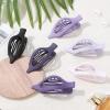 Flat Hair Clips for Women - 6 PCS French Flat Claw Clips Medium Hair Clips for Girls Large Hair Claw Clips for Thick or Thin Hair Strong Hold No Slip Hair Accessories for women (Purple) view 2