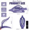 Flat Hair Clips for Women - 6 PCS French Flat Claw Clips Medium Hair Clips for Girls Large Hair Claw Clips for Thick or Thin Hair Strong Hold No Slip Hair Accessories for women (Purple) view 3