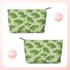 BESCHOC Makeup Bag for Women cute crocodile cartoon Corduroy Cosmetic Pouch Travel Toiletry Bag Purse with Zipper view 2