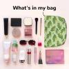 BESCHOC Makeup Bag for Women cute crocodile cartoon Corduroy Cosmetic Pouch Travel Toiletry Bag Purse with Zipper view 3
