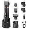 tiovara Body Hair Trimmer for Men, IPX7 Waterproof Electric Razor Shaver 3 in 1 Body Grooming Kit with USB Charge Dock for Mustache Nose Hair Ball Pubic Hair Groin view 1
