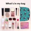 Killer Whale Orca Corduroy Cosmetic Organizer Zippered Travel Toiletry Bags Capacity Makeup Storage for Women view 3