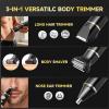 Beard Trimmer for Men, IPX7 Waterproof Body Hair Trimmer Electric Razor Shaver Body Grooming Kit Wet/Dry Use for Groin, Nose, Ear Hairs, Beard, Legs, Chest (Black) view 3
