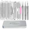 22 Pcs Pimple Popper Tool Kit 410 Stainless Steel Blackhead Remover Tools, Pimple Extractor Tool Kit for Blackheads, Blemish, Comdone, Acne, Zit, and Whiteheads for Face & Nose view 1