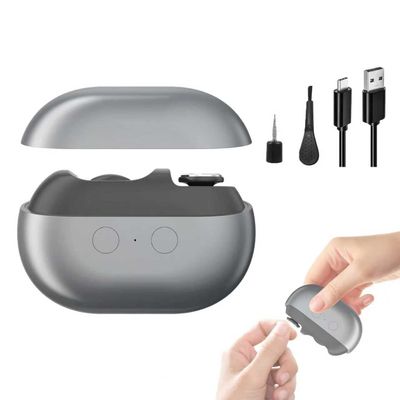 3-in-1 Electric Nail Trimmer, Automatic Nail Clipper with Polishing & LED Light, Rechargeable Electric Nail Clippers with Debris Collector for Adults, Kids & Seniors