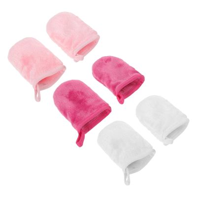 Baluue 6Pcs Microfiber Facial Cleansing Gloves for Women Exfoliating Makeup Remover Finger Gloves Soft Washable Face Scrubber with Hanging Reusable Skin Friendly Pads for Deep Cleaning