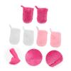 Beaupretty 6Pcs Facial Cleaning Gloves Makeup Remover Mitts for Gentle Exfoliation and Reusable Face Washing Skin Friendly Soft in White Rose Red and Pink Colors view 4