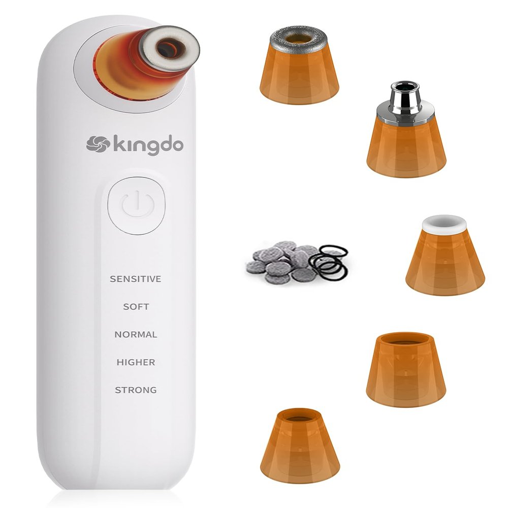 kingdo 2-in-1 Microdermabrasion Machine & Blackhead Vacuum Removers with 5 Tips & 5 Suction Levels