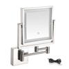 3X/1X Wall Mounted Magnifying Makeup Mirror  Rechargeable Double Sided HD/Magnification 3 Color Modes Adjustable Mirror with Lights for Bathroom Nickel,USB view 1