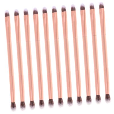 COOLHIYA 24pcs Double Ended Eyeshadow Makeup Brushes Soft High Density Bristles with Smooth Comfortable Handles for Blending Highlighting and Precise Eye Makeup Application