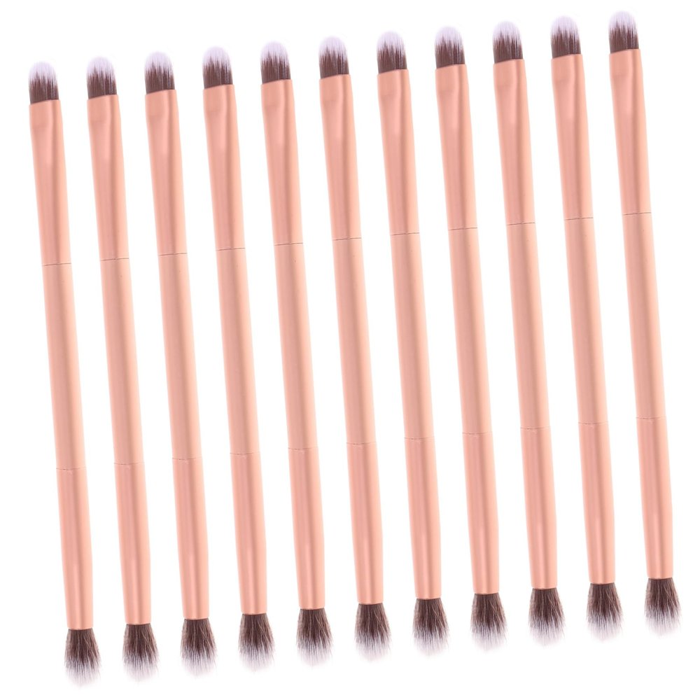 COOLHIYA 24pcs Double Ended Eyeshadow Makeup Brushes Soft High Density Bristles with Smooth Comfortable Handles for Blending Highlighting and Precise Eye Makeup Application