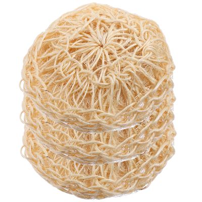 BIUDECO 3pcs Comfortable Round Shower Balls Natural Fibers Gentle Body Scrubbers Portable Bath Puff Exfoliator for Skin Cleansing and Massage