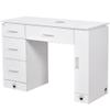 Dir Manicure Station Professional Salon Spa Nail Table with Ventilation Kit Avalon in White/Chrome Hardware view 1
