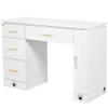 Dir Manicure Station Professional Salon Spa Nail Table Avalon in White/Gold Hardware view 1