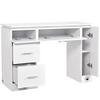 Dir Manicure Station Professional Salon Spa Nail Table Avalon in White/Chrome Hardware view 4