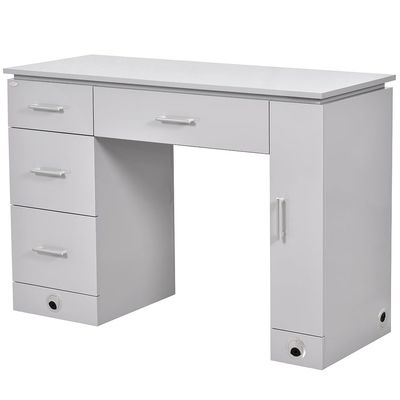 Dir Manicure Station Professional Salon Spa Nail Table Avalon in Grey/Chrome Hardware