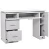 Dir Manicure Station Professional Salon Spa Nail Table Avalon in Grey/Chrome Hardware view 4