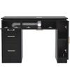 Dir Manicure Station Professional Salon Spa Nail Table with Ventilation Kit Avalon in Black/Gold Hardware view 3