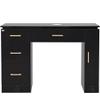 Dir Manicure Station Professional Salon Spa Nail Table with Ventilation Kit Avalon in Black/Gold Hardware view 4