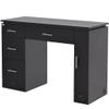 Dir Manicure Station Professional Salon Spa Nail Table Avalon in Black/Chrome Hardware view 1
