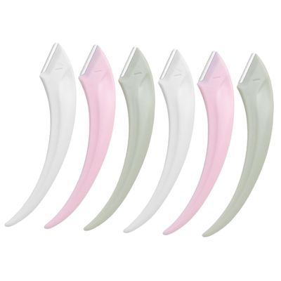 GALPADA 6pcs Eyebrow Razors for Women and Men Portable Stainless Steel Facial Hair Remover Curved for Precise Eyebrow Trimming and Fine Hair Removal Lightweight Compact Design for Travel