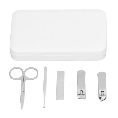 5Pcs Stainless Steel Nail Clipper Set, High Sharpness Manicure Kit for Finger Nail Toenail Ear Care, with Convenient Storage Box, Excellent Men Women Seniors