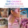 2Pcs Body Glitter Gel,Silver Gold Chunky Sparkling Glitter Stick,Waterproof Lasting Sparkling Body Gel Sequins,Face Hair Nail Festival Glitter Make Up for Halloween Birthday Makeup Party view 2