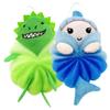 Baluue 2Pcs Bath Loofahs Cartoon Body Scrubbers Sponges for Skin Friendly Cute Dinosaur Mermaid Design view 1