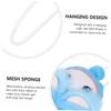 Baluue 2Pcs Bath Loofahs Cartoon Body Scrubbers Sponges for Skin Friendly Cute Dinosaur Mermaid Design view 4