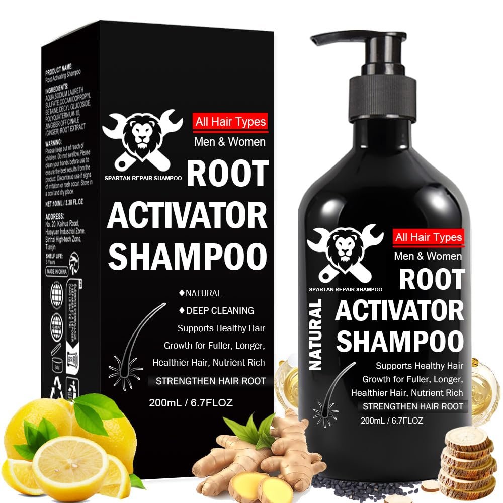 200ml Spartan Repair Shampoo Root Activator Shampoo for Men: Hair Growth Shampoo for Hair Loss and Thinning Hair, For Anti-Hair Loss, Natural Regrowth Formula for Men and Women