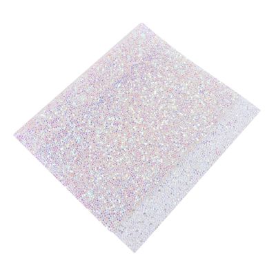 VICASKY Diamond Glitter Nail Art Mat with Cushion Hand Pad Transparent White Ab Nail Salon Table Protector Portable and Easy Clean Manicure Desk Pad and DIY Use