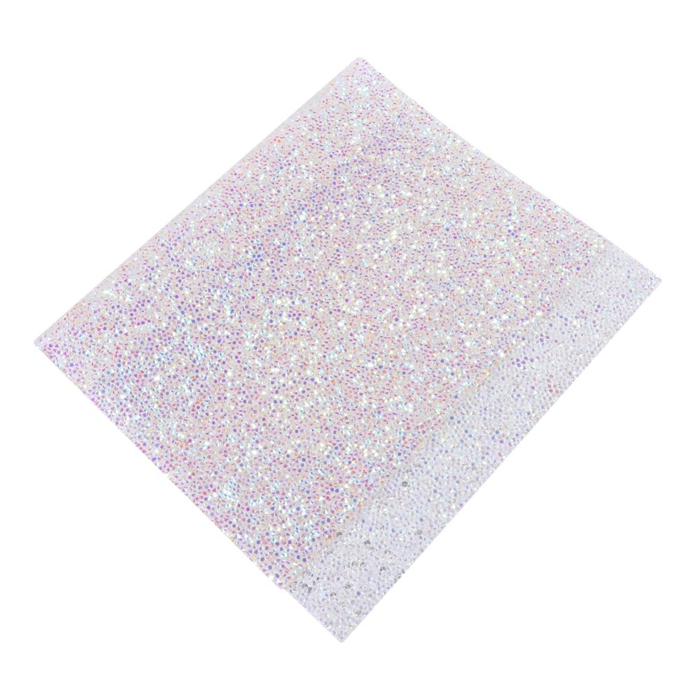 VICASKY Diamond Glitter Nail Art Mat with Cushion Hand Pad Transparent White Ab Nail Salon Table Protector Portable and Easy Clean Manicure Desk Pad and DIY Use
