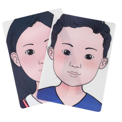 Ipetboom Reusable Washable Face Paint Practice Board for Boys Safe Rounded Corners Makeup Training Tool Easy Clean Face Makeup Exercise Template for Beginners and Artists
