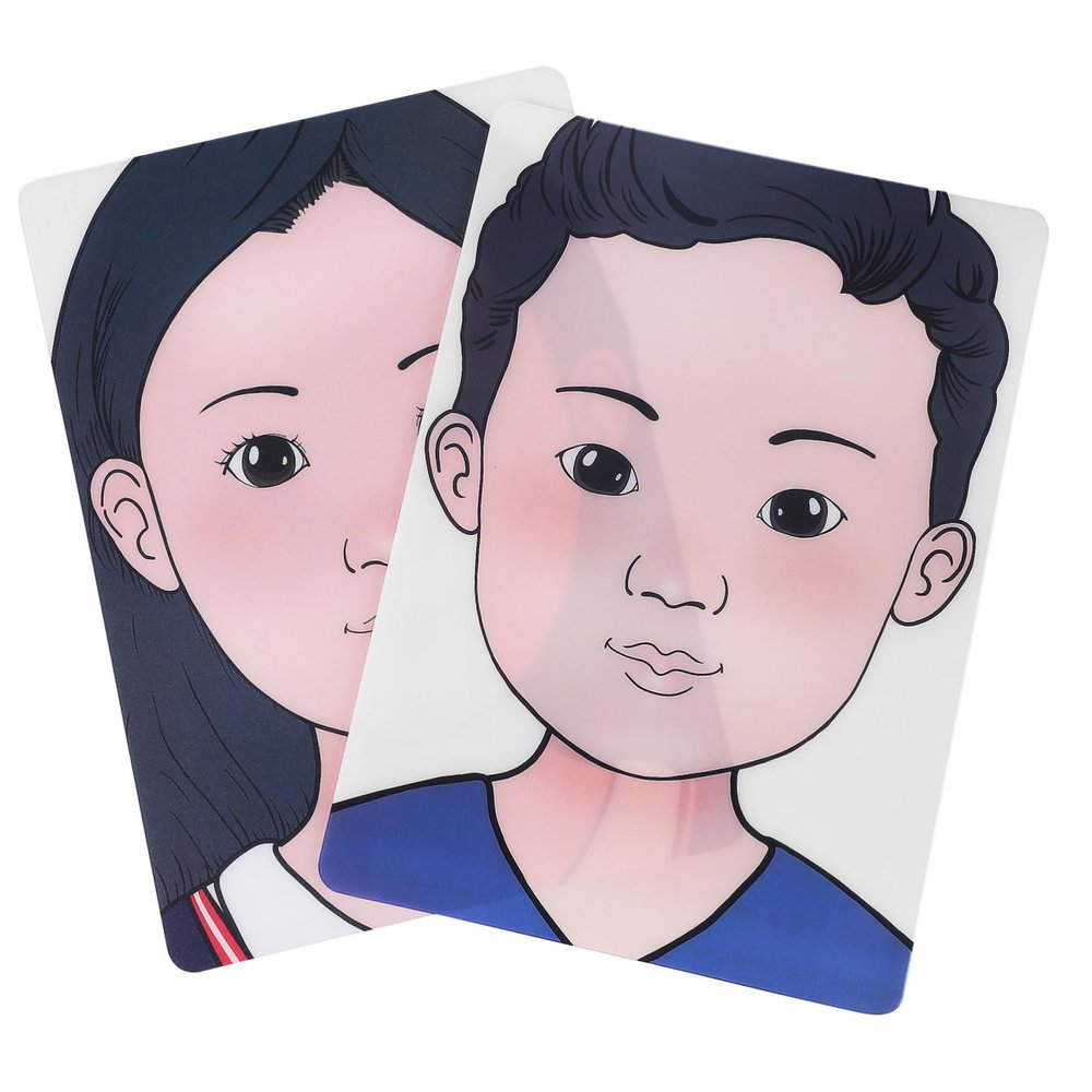 Baluue Reusable Face Paint Practice Board with Realistic Human Faces for Makeup and Special Effects Lightweight Plastic Templates for Boys Washable and Portable