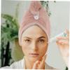 ABOOFAN 2pcs Microfiber Hair Drying Caps Thick Absorbent Fast Dry Hair Towels Soft Breathable Turban for Shower Spa Travel Home Use with Pink and Colors view 3
