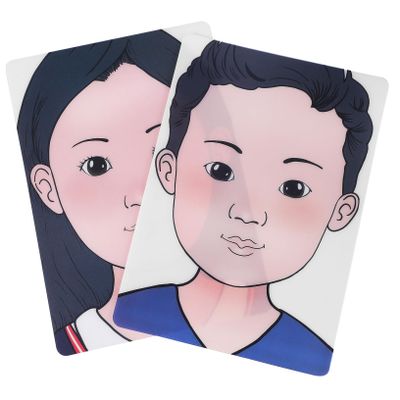 FRCOLOR Reusable Face Paint Practice Board for Boys and Washable Makeup Practice Tool with Smooth Rounded Corners Portable and Easy to Clean Face Painting Aid for Beginners and Artists