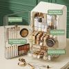 ADFLTFC Makeup Organizer, Dust Water Proof Cosmetics Storage Display Case with Drawers,Cosmetics Storage and Display Case,Countertop Cosmetic Storage Transparent Cover for Bedroom Bathroom(A) view 2